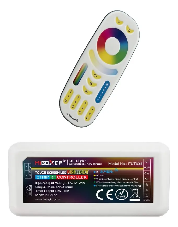 Kit Controlador Tira Led Miboxer Rgb + Cct C/ Control Rf