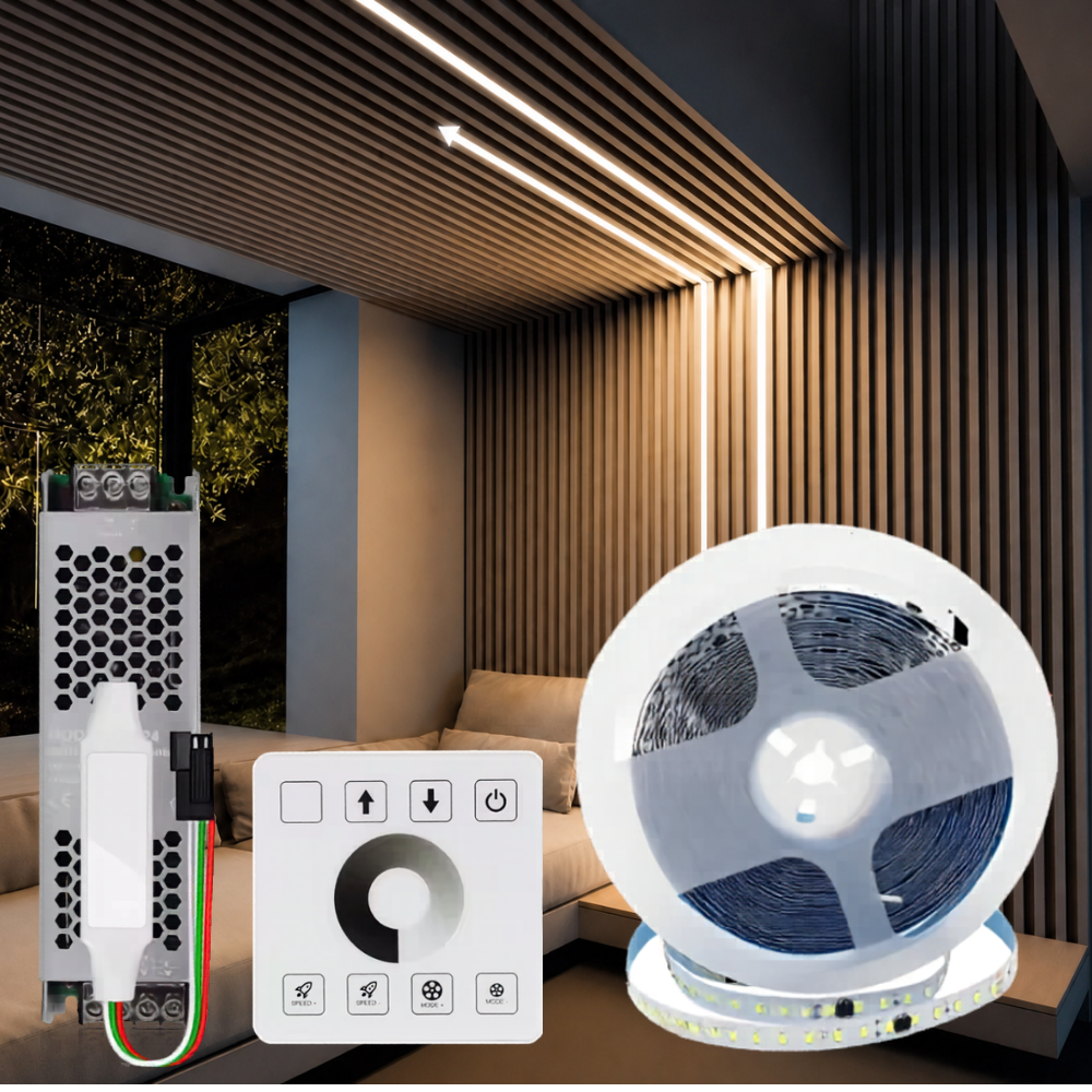Kit Tira Led Secuencial Agua Corriendo Blanco Natural