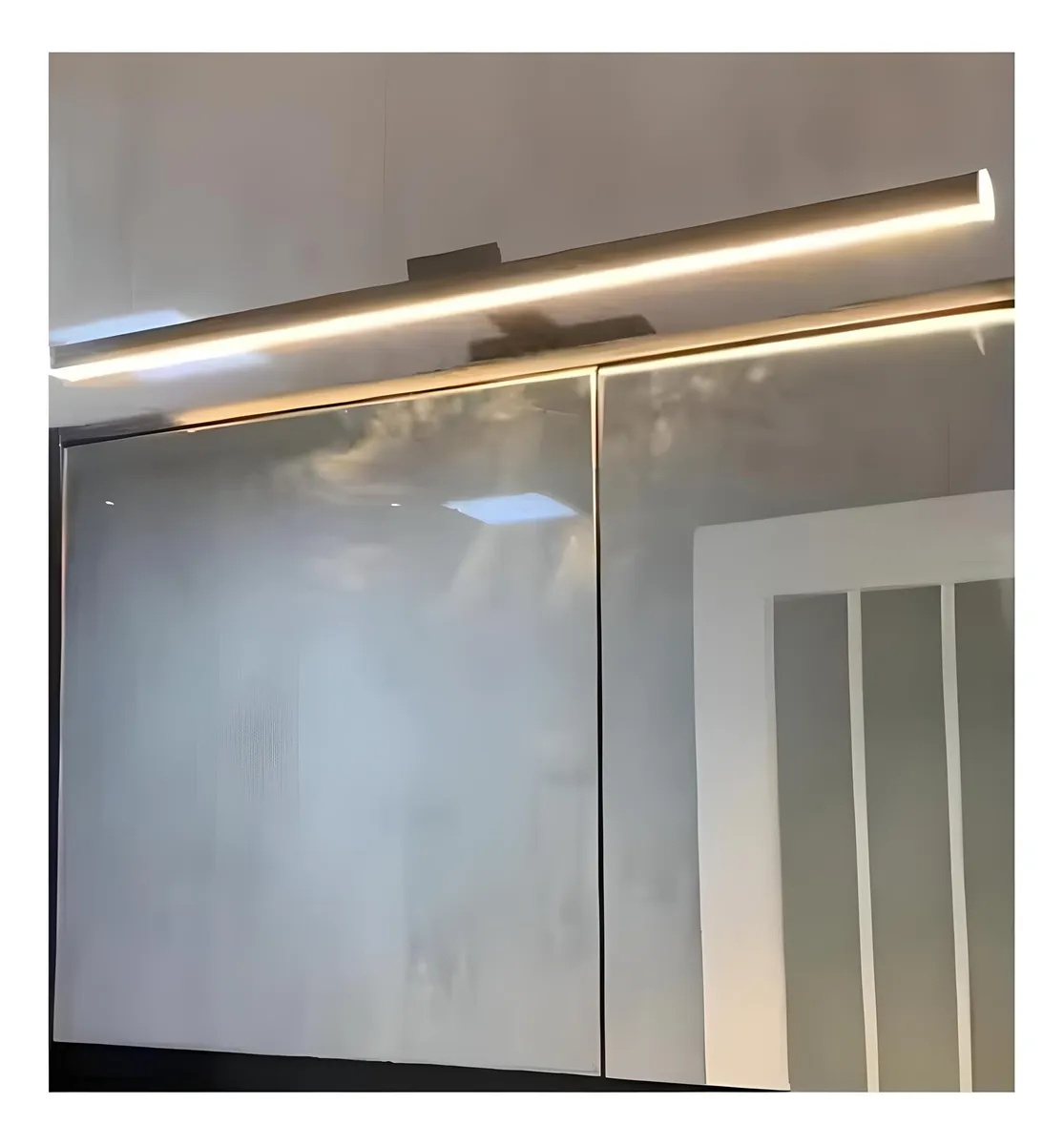 Lampara Led Minimalista Moderna Pared Espejo Baño Negra 40cm Blanco Calido