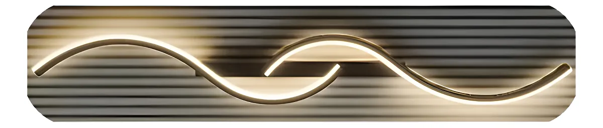 Lampara Moderna Pared Recamara 60cm Led Luz Calida Negro