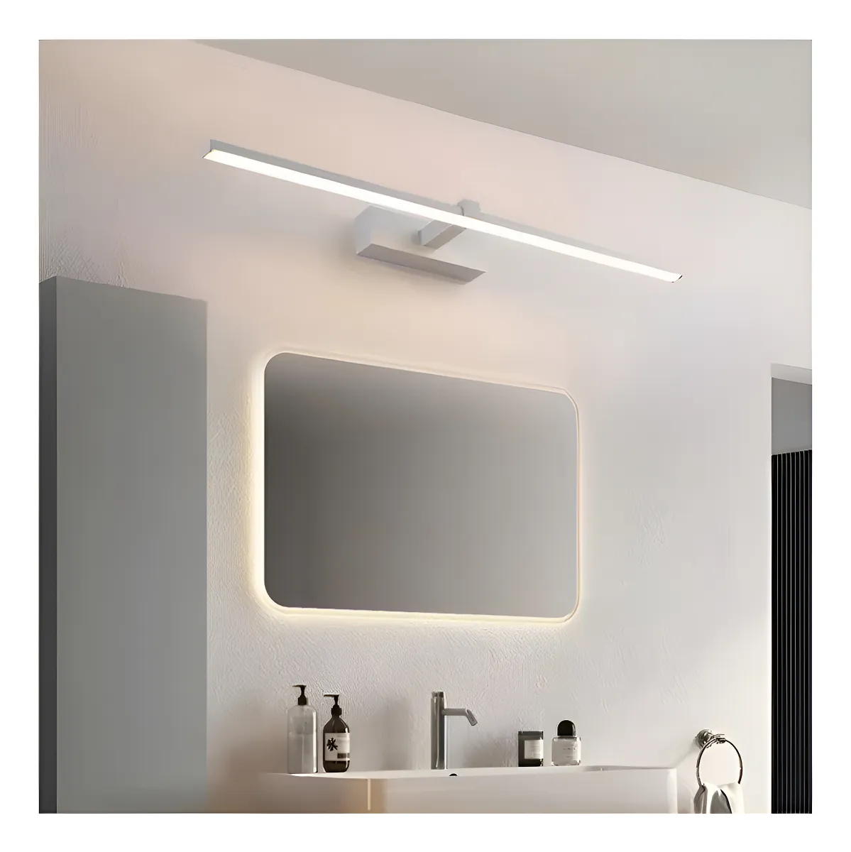 Lampara Pared Espejo Baño 60cm Blanca Led 3 Tonalidades Blanco