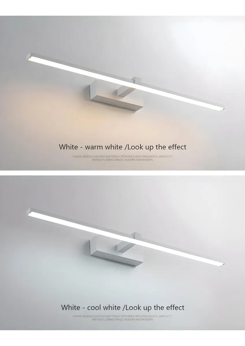 Lampara Pared Espejo Baño 60cm Blanca Led Blanco Frio