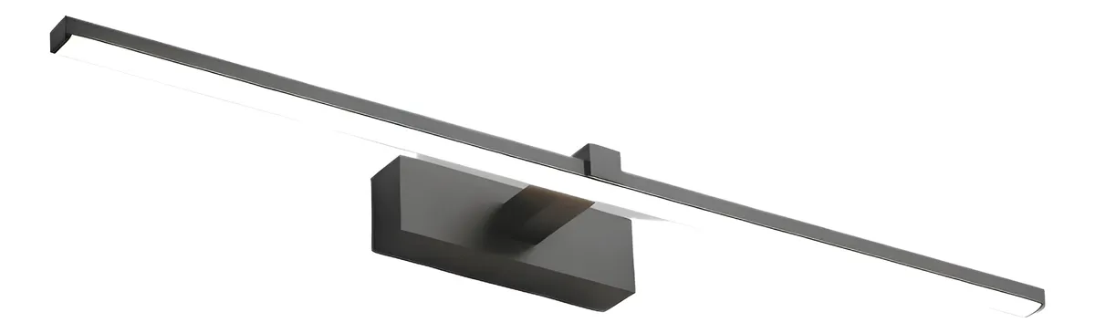 Lampara Pared Espejo Baño 60cm Led Negra Blanco Frio Negra | Blanco Frío
