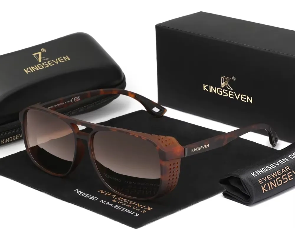 Lentes De Sol Polarizados Kingseven K790 Leopardo Café Retro Océano