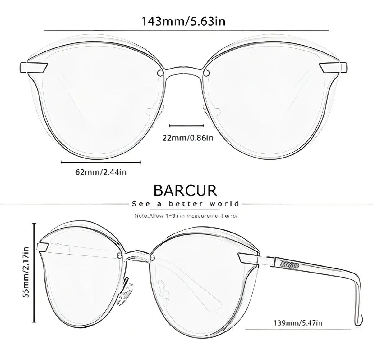 Lentes Gafas De Sol Polarizadas Mujer Barcur Cat Eye Bc8705 Uv400 Café Dorado Liso