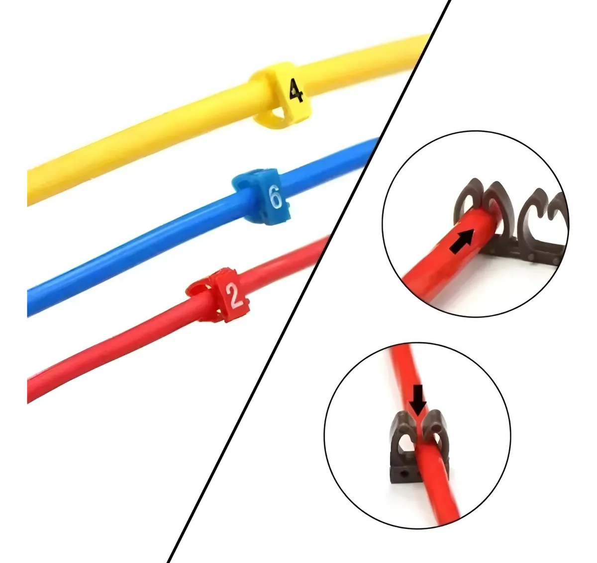 Marcador Cable Etiqueta Tubo Broche Numero Digital Mixto 100pz