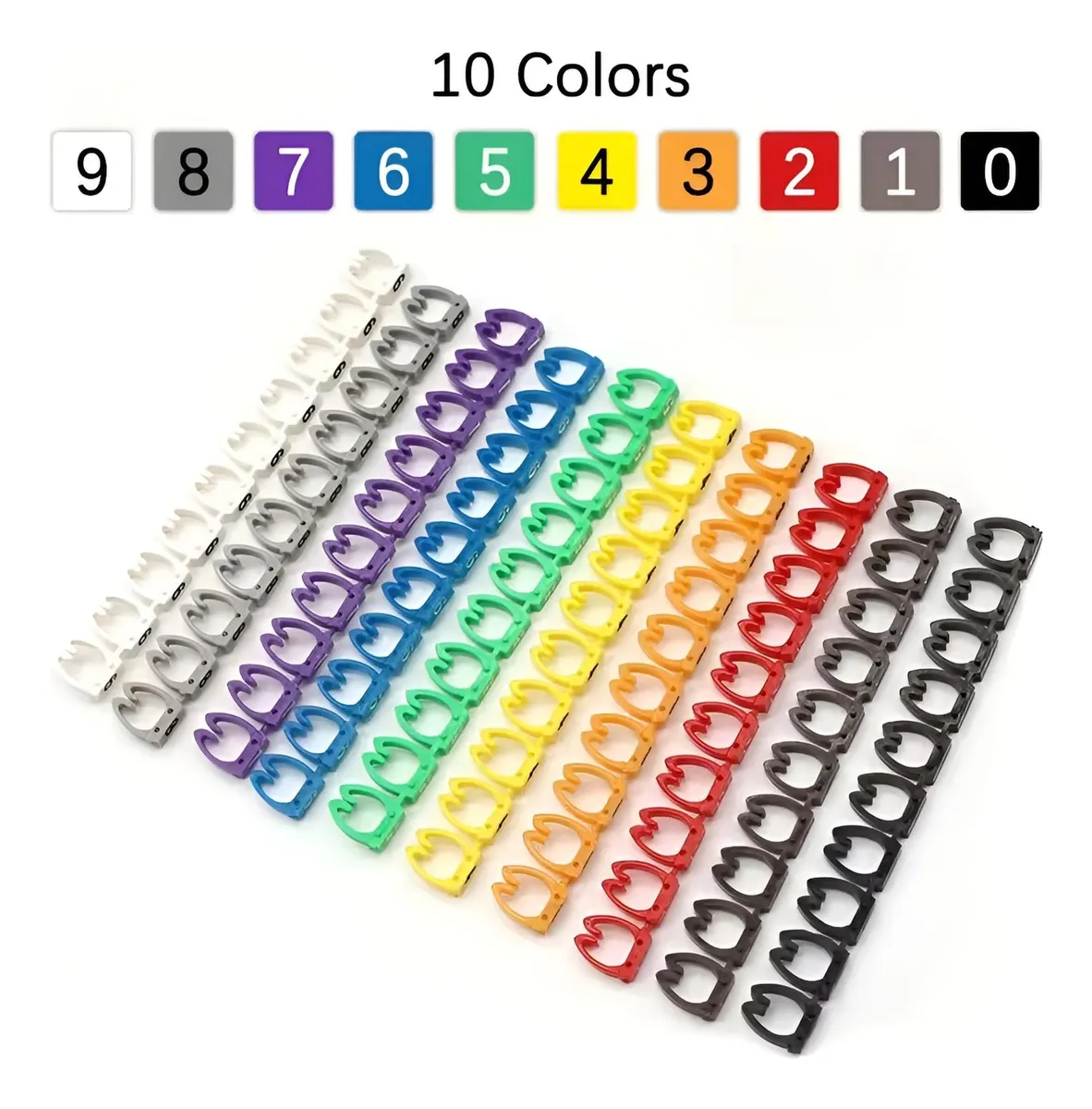 Marcador Cable Etiqueta Tubo Broche Numero Digital Mixto 100pz