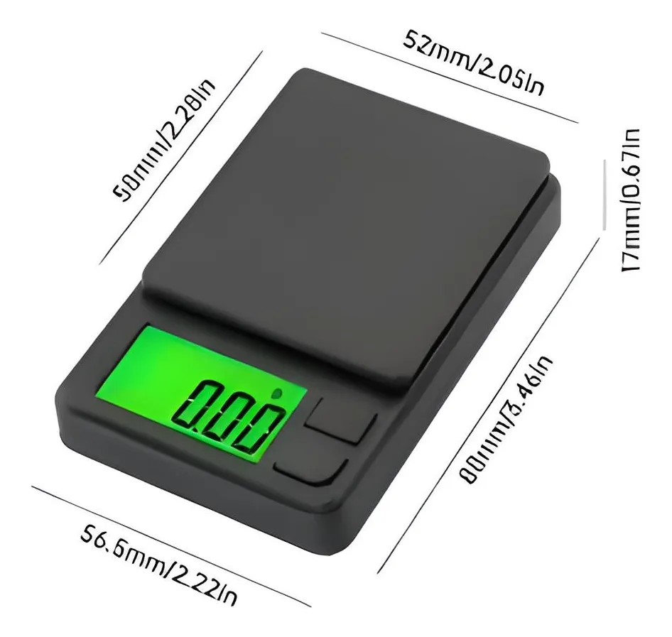 Mini Báscula Digital Gramera Bolsillo Cocina 0,01g A 500g Negro 500 G