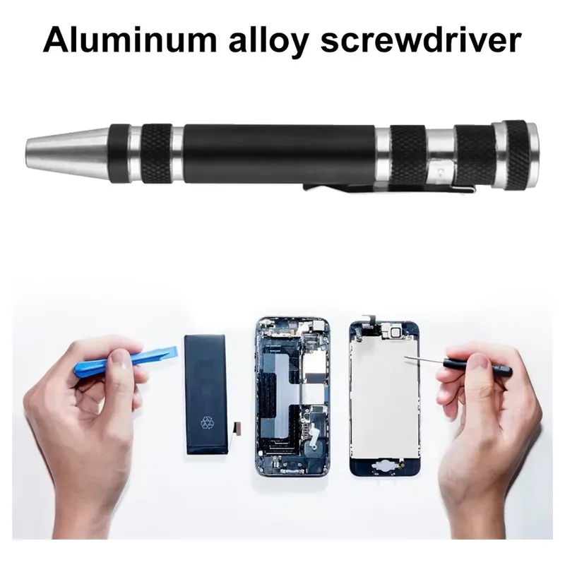 Mini Desatornillador Precision Perillero 8 Puntas Negro