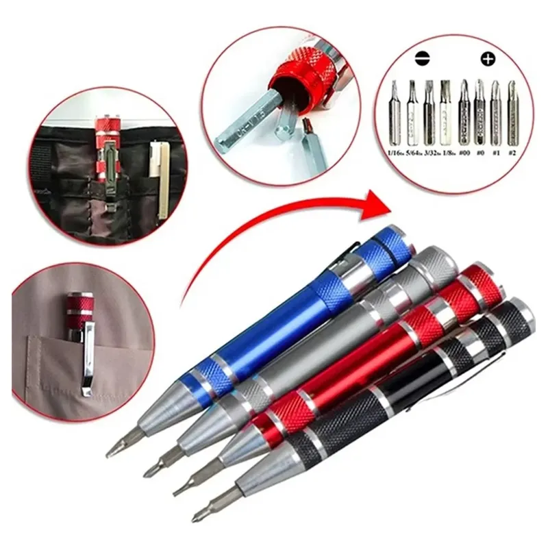 Mini Desatornillador Precision Perillero 8 Puntas Negro