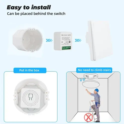 Mini Interruptor Inteligente Wifi Convierte Tu Apagador O Contacto En Smart, 16a, 110v 16 A Blanco
