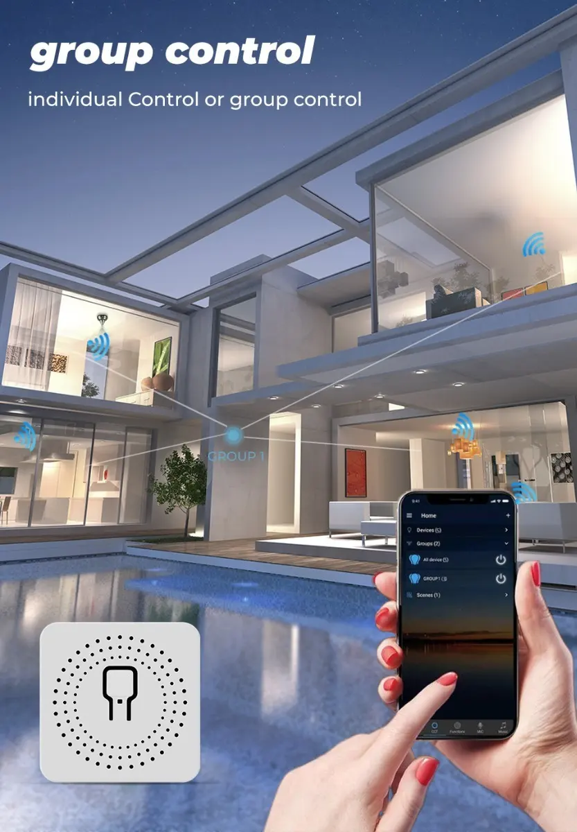 Mini Interruptor Inteligente Wifi Convierte Tu Apagador O Contacto En Smart, 16a, 110v 16 A Blanco