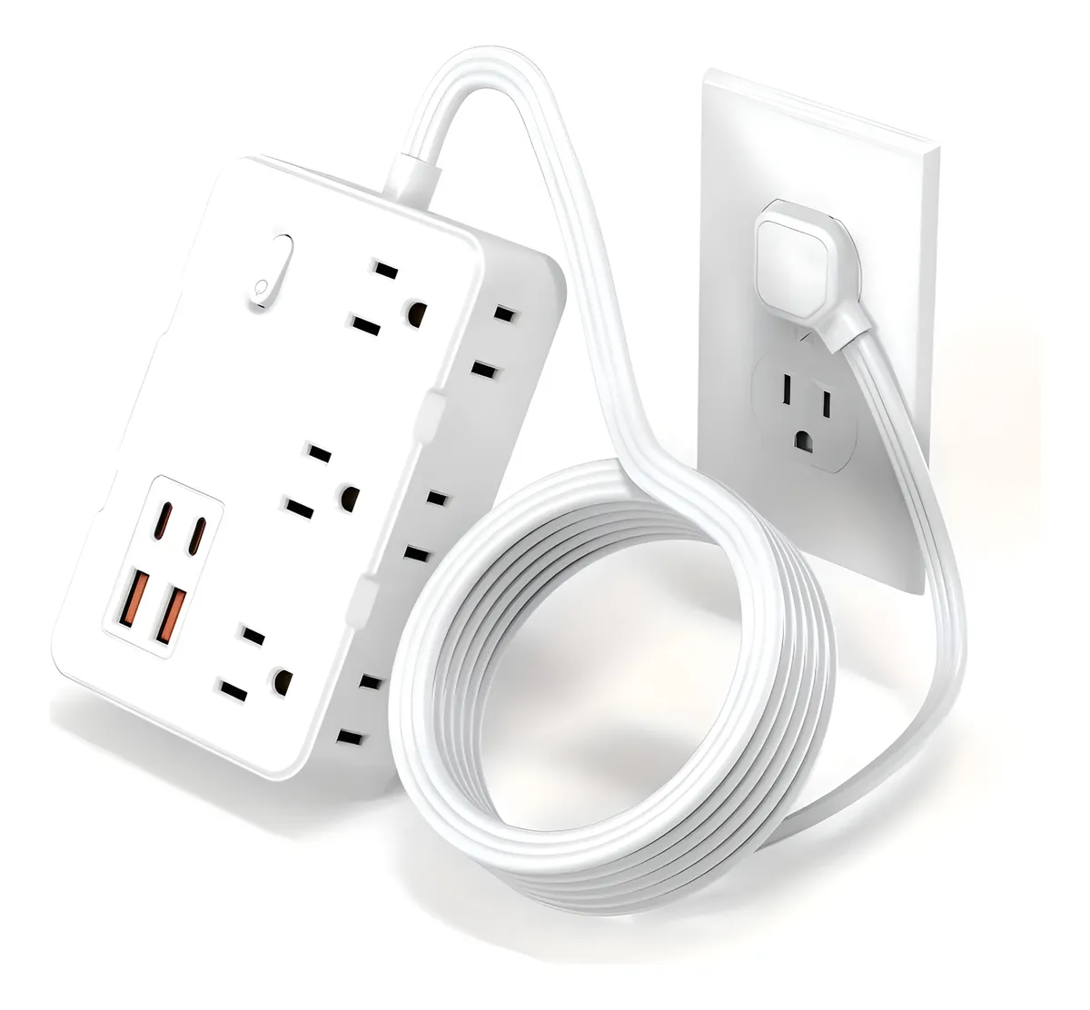 Multicontacto 6 Salidas De Ca 2 Puertos Usb 2 Usb-c Blanco