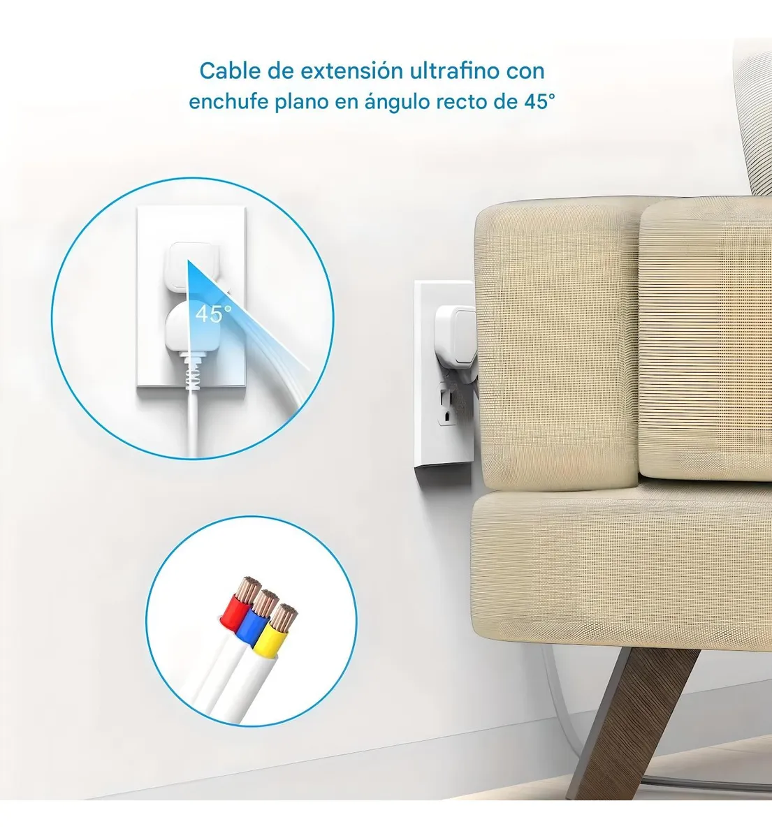 Multicontacto 6 Salidas De Ca 2 Puertos Usb 2 Usb-c Blanco