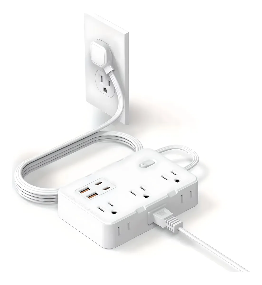Multicontacto 6 Salidas De Ca 2 Puertos Usb 2 Usb-c Blanco