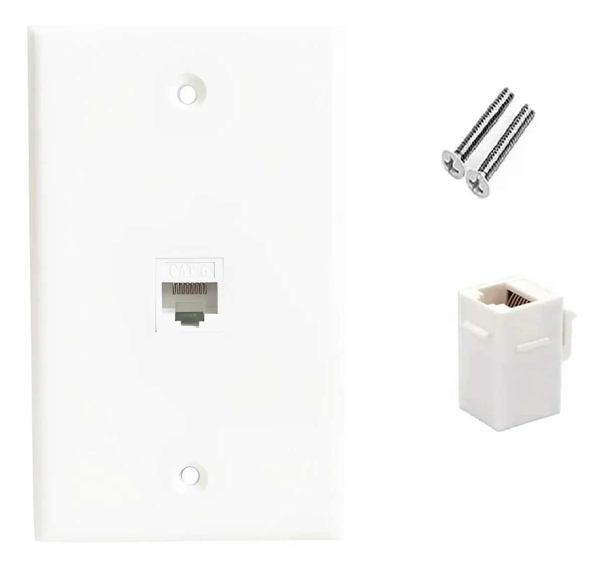 Placa Pared 1 Puerto Keystone Jack Rj45 Cat 6 Ethernet