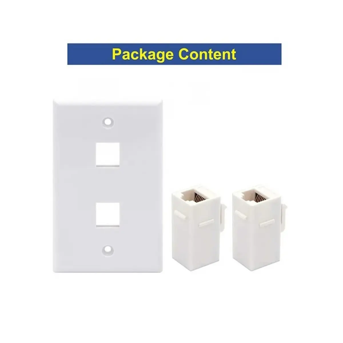Placa Pared 2 Puertos Keystone Jack Rj45 Cat 6 Utp Ethernet