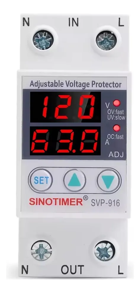 Protector Eléctrico 110v 63a Sobre Voltaje Corriente Sinotim