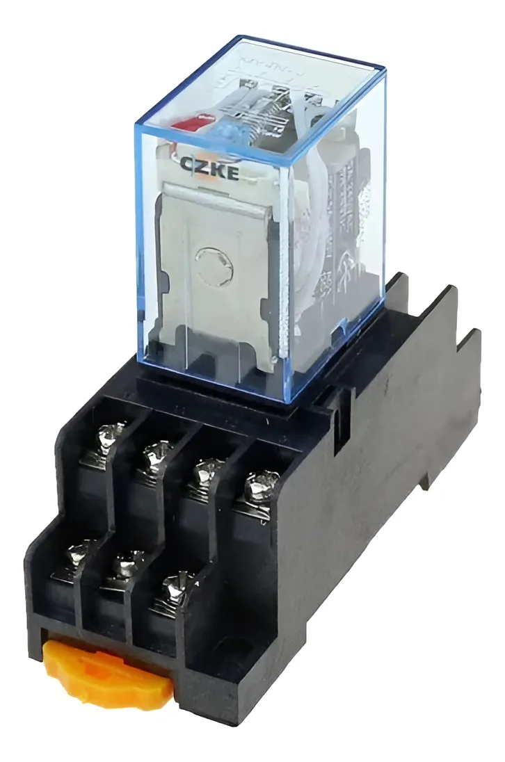 Relevador Electromecánico Con Base 14 Pines 5a 4 No 4 Nc