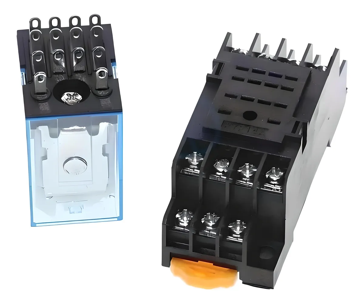 Relevador Electromecánico Con Base 14 Pines 5a 4 No 4 Nc