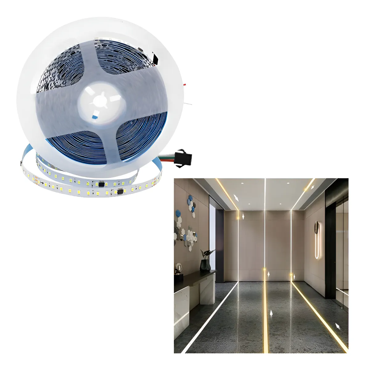 Rollo 5m Tira Led Secuencial Agua Corriendo Blanco Calido Blanco Cálido