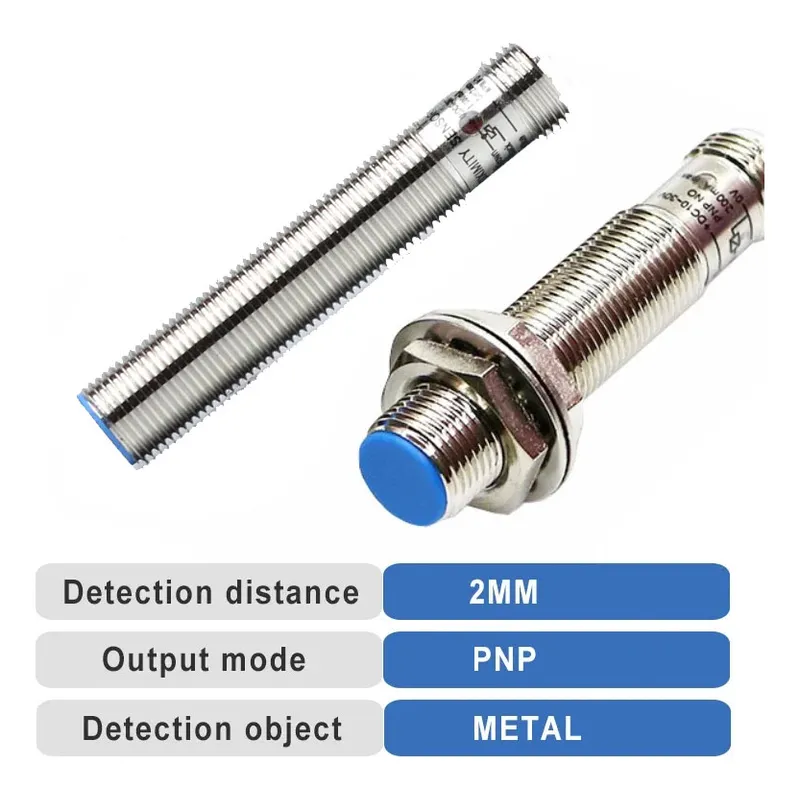 Sensor Proximidad Inductivo Dc Pnp M12 2mm No + Nc Rasante