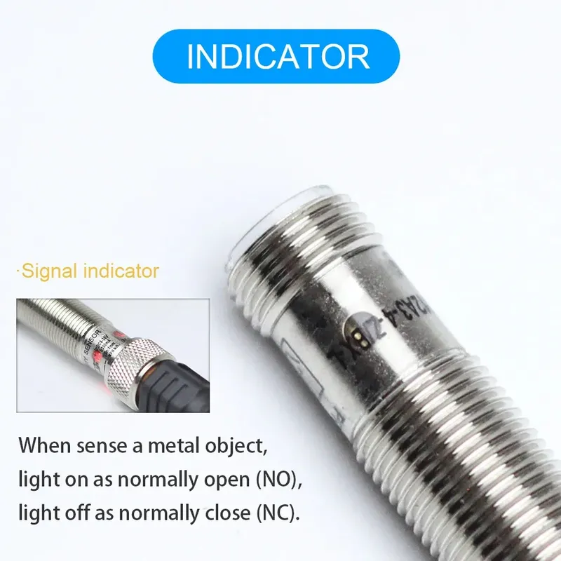 Sensor Proximidad Inductivo Dc Pnp M12 2mm No + Nc Rasante