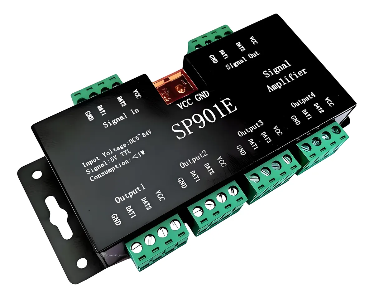 Sp901e Amplificador Señal Tiras Led Pixel Ws2812b Ws2811 Rgbic