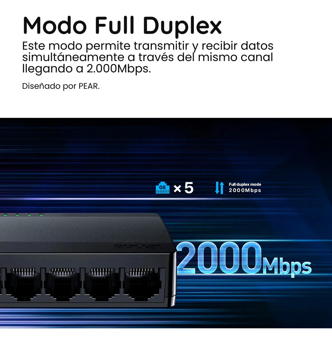 Switch Gigabit Tenda Sg105m 5 Puertos 10/100/1000 Gbps F