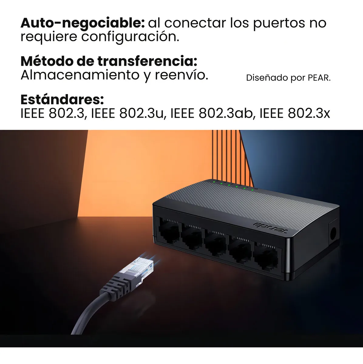 Switch Gigabit Tenda Sg105m 5 Puertos 10/100/1000 Gbps F