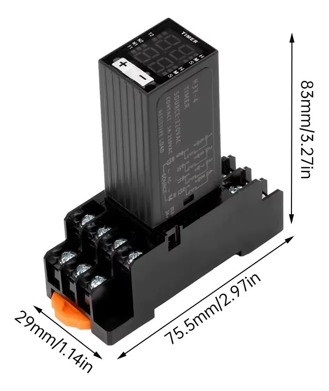 Timer Relay Relevador 24v Dual Digital 4 No 4 Nc