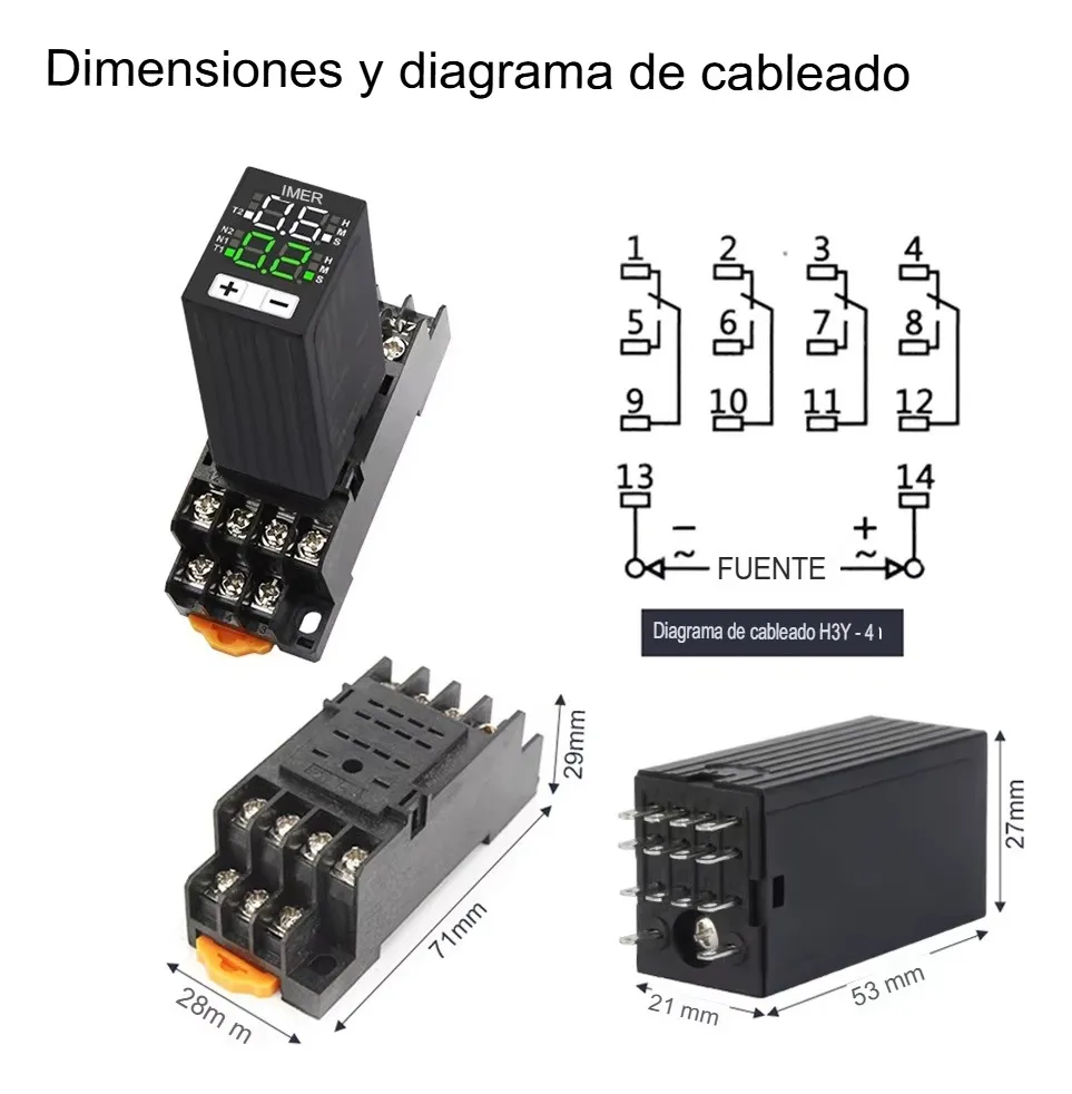 Timer Relay Relevador 24v Dual Digital 4 No 4 Nc