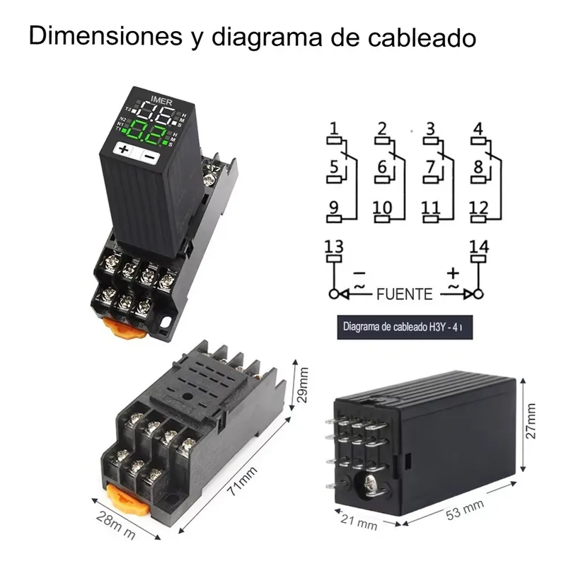 Timer Relay Relevador Dual Digital 4 No 4 Nc Elige Voltaje Ac220v