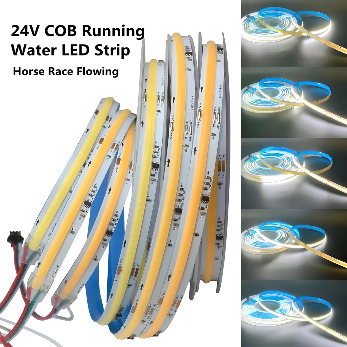 Tira Led Cob Ws2811 Secuencial Efecto Agua Corriendo Blanco Natural
