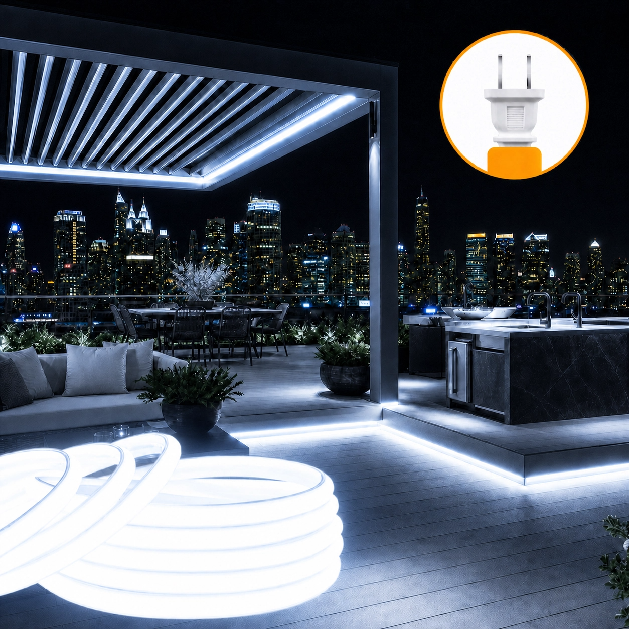 Tira Led Ultrabrillante Cob 110v Dimeable Blanco Frío 6000k