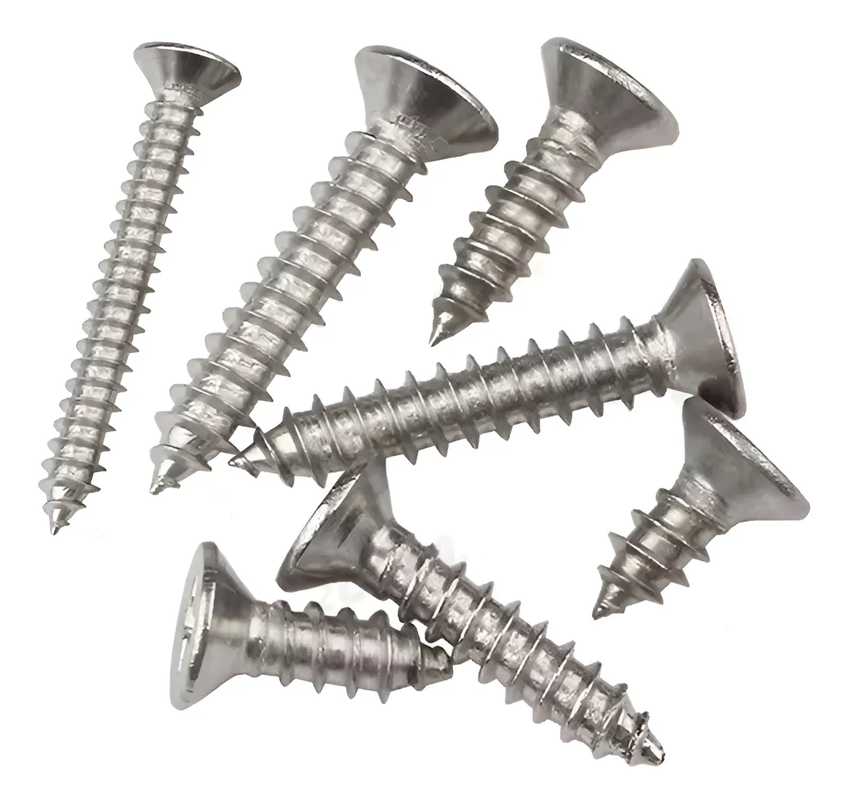 Tornillos Pijas Cabeza Plana #12 Inoxidable 1"