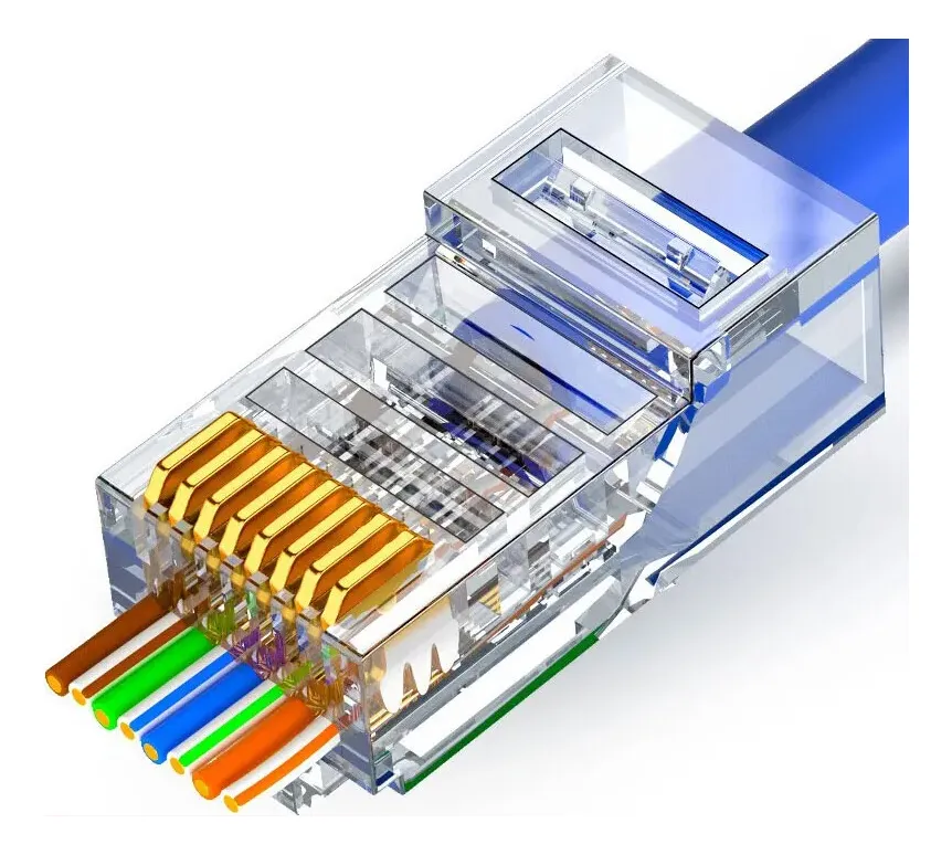 Zoerax Conectores Paso Passthrough Ethernet Rj45 Cat5e Cat6
