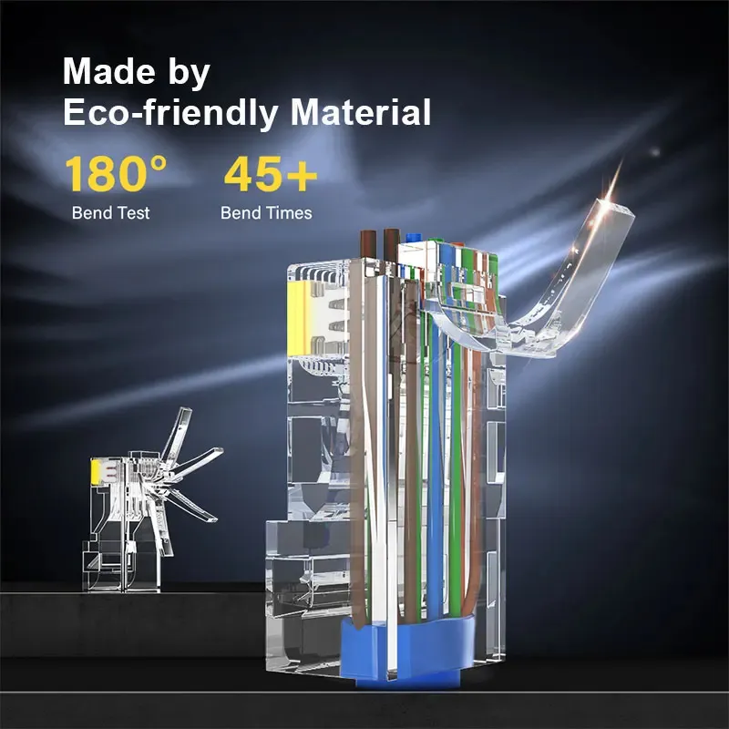 Zoerax Conectores Paso Passthrough Ethernet Rj45 Cat5e Cat6