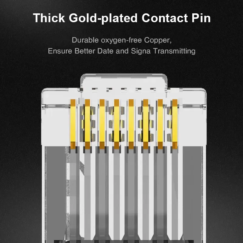 Zoerax Conectores Paso Passthrough Ethernet Rj45 Cat5e Cat6